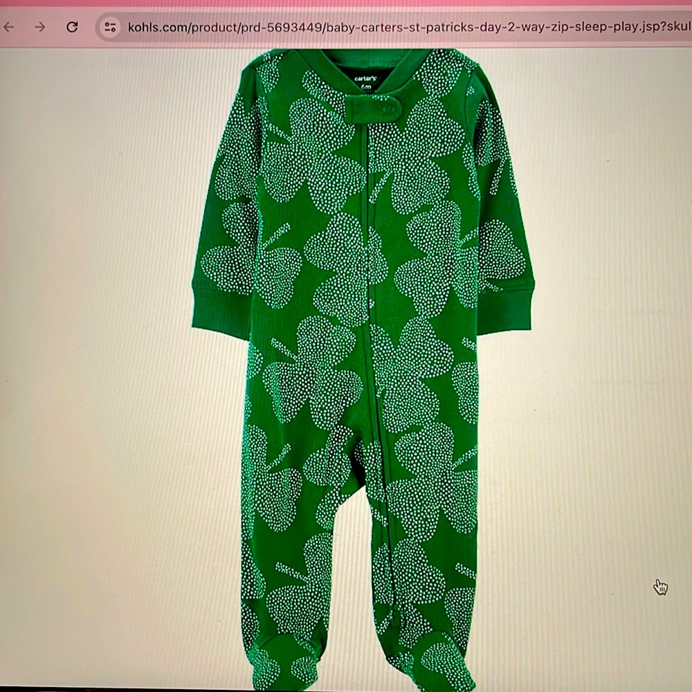 NWT Carter’s Shamrock ☘️Sleep & Play